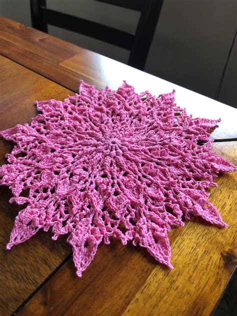 Small Hot Pink Doily Handmade Crochet Beautiful Etsy