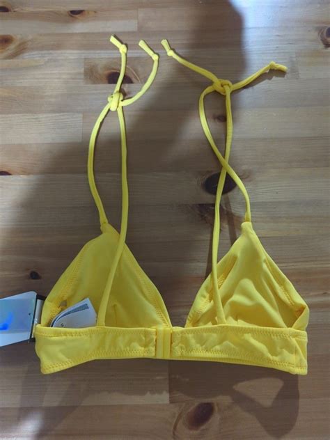 Bright Yellow Bikini Top Women S Fashion Swimwear Bikinis Swimsuits On Carousell
