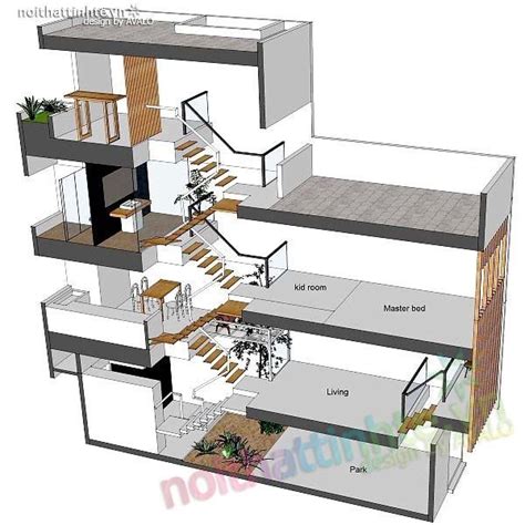 Storey Floor Level Apartment Building Section And Elevation Drawing