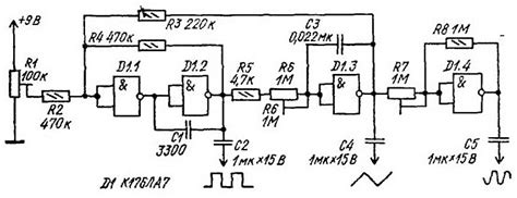 Электрическая схема генератора сигналов