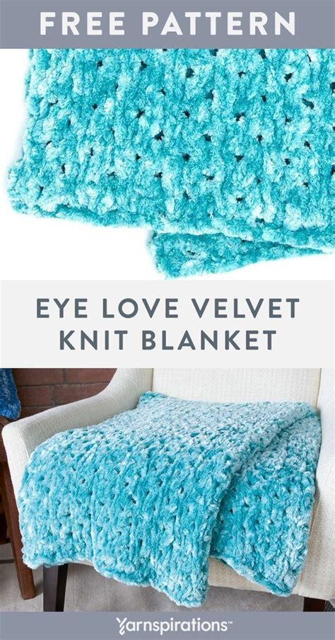 Free Easy Bernat Eye Love Velvet Blanket Knitting Pattern Blanket
