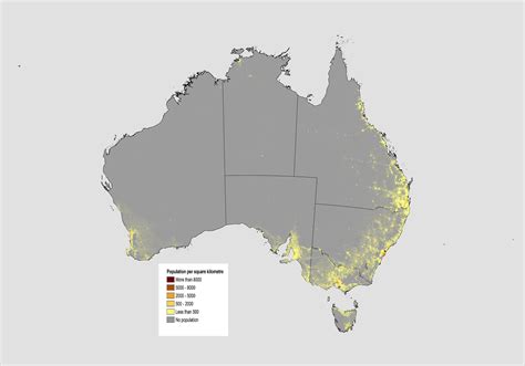 Australia Population Density Map | Time Zones Map World