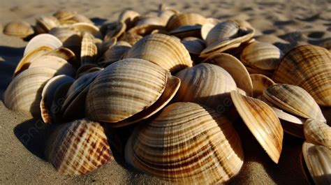 Clams Shells On The Beach In Late Afternoon Background Pictures Of