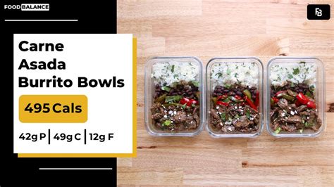 Carne Asada Burrito Bowls Macro Friendly Meal Prep Calories