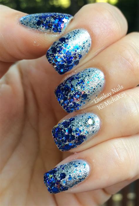 ehmkay nails: Blue and Silver Glitter Gradient for My Brother's Wedding