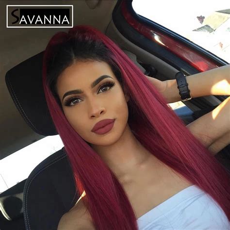 7a Ombre Red Lace Wig Full Lace Human Hair Wigs For Black Women Brazilian Ombre Lace Front Wigs