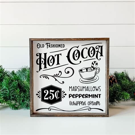 Hot Cocoa Svg Vintage Christmas Sign Hot Cocoa Bar Sign Etsy