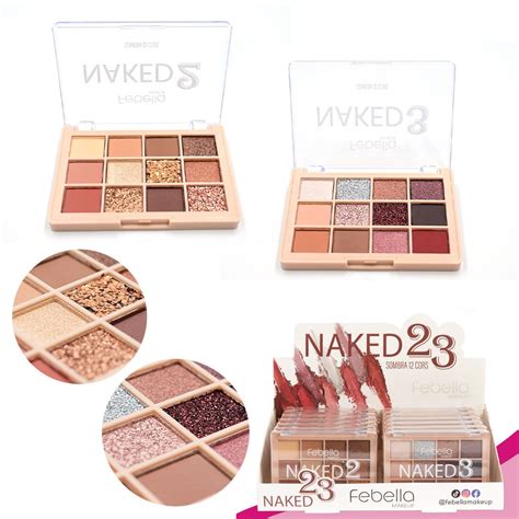 Paleta De Sombras Maquiagem Cores Vibrantes Cintilante Nudes E Glitter Naked Rose