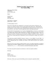 Appeal letter for untimely filing.doc - {Medical provider} Appeal ...