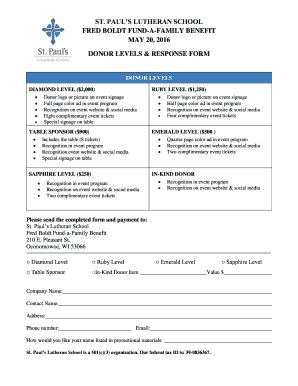 Fillable Online Splco Donor Opportunities Form St Paul S Ev