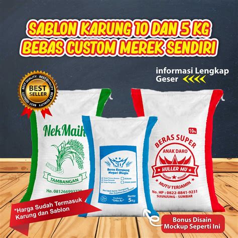 contoh desain karung beras  koleksi gambar