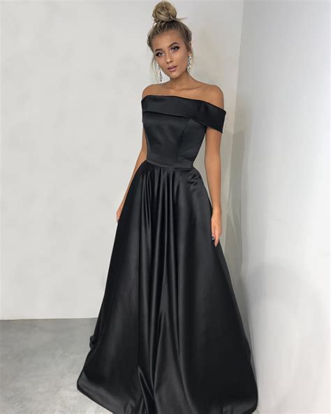 High Quality A Line Off The Shoulder Satin Long Prom Evening Dress On