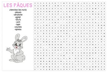 Les Pâques French Easter Word Search by FranCLAIS All Day TPT