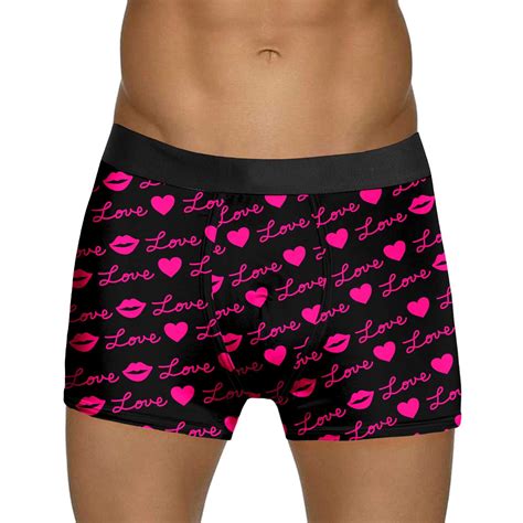 Yuhaotin Mens Boxer Brief Short Leg 2x Mens Valentines Day Printed