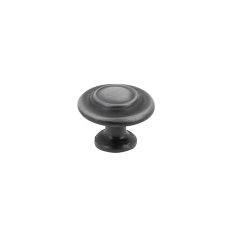 Bouton Rond Plat Zamak Noir Mat Cadap