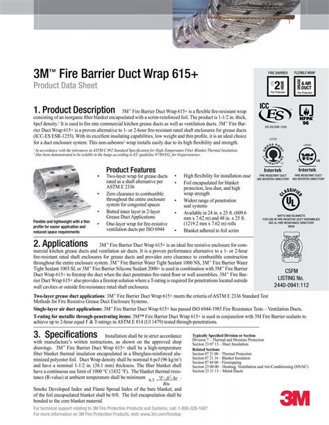 3m™ Fire Barrier Duct Wrap 615