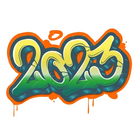 Premium Vector Sprayed 2023 Graffiti Tag With Full Color Overspray On