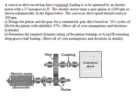 Solved A Conveyor Drive Involving Heavy Torsional Loading Is Chegg