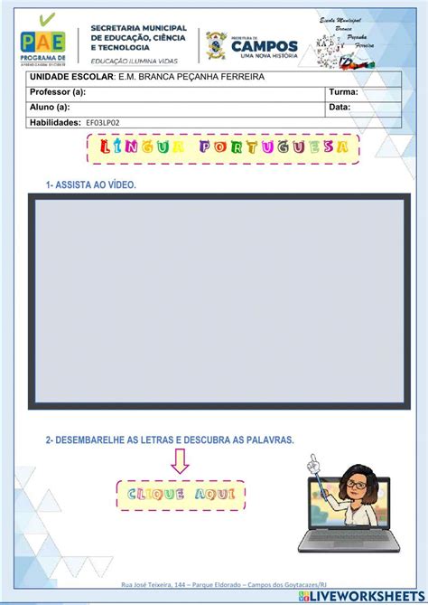 Atividades Com Cv V Cvc Ccv Vc Vv Cvv