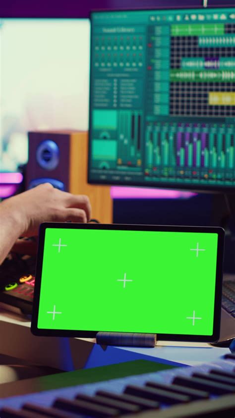 Vertical Video Musician mixing and mastering sounds at home studio with