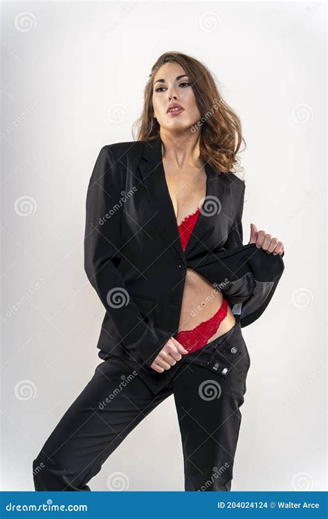 Mixed Race Lingerie Model In A Studio Environment Stock Photo Image
