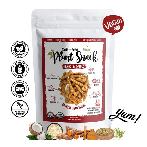 organic crunchy bean sticks herbs spices snack pack