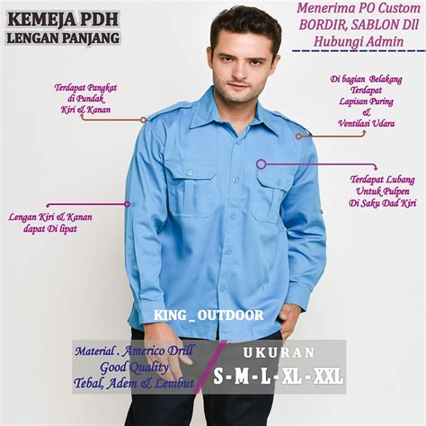 Jual KEMEJA KERJA PDH LENGAN PANJANG WARNA TOSCA SERAGAM PNS ASN