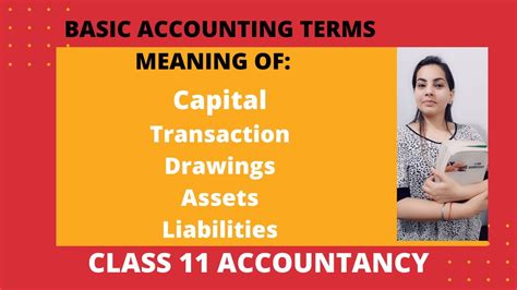 Accounting Terminology Basic Accounting Terms Class11 Youtube