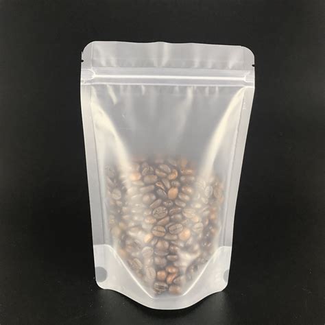 High Quality Coffee Plastic Doypack Frosted Transparent Stand Up