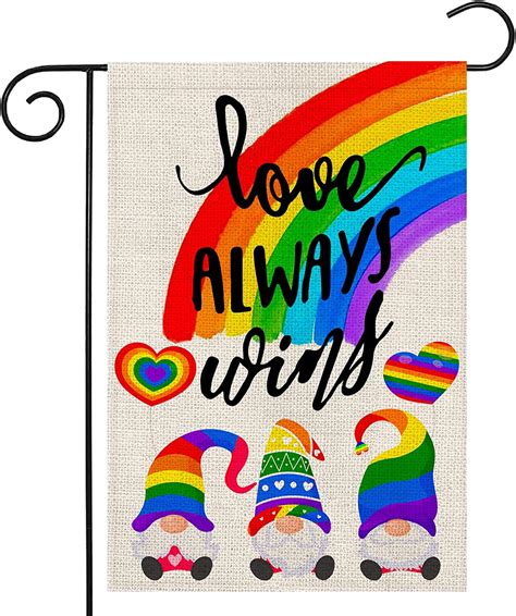 Newhomestyle Love Always Wins Rainbow Garden Flag Pride Gay Pride Lesbian Lgbt Pansexual Flag