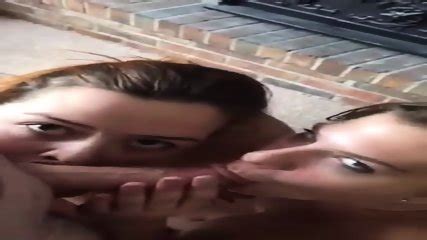 Two Hot Girls Slurping On Cock