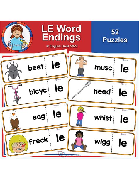 English Unite - Puzzles - Spelling LE Word Endings
