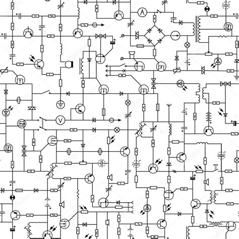 Seamless background of electrical circuit. Stock Illustration by ©Vertyr #25177027