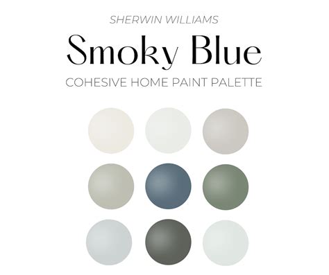 Sherwin Williams Smoky Blue Paint Palette Cohesive Whole House Paint