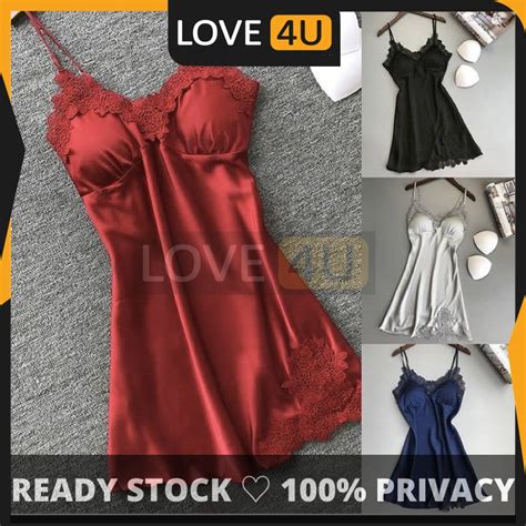 Love U Women Sexy Lingerie Silk Lace Robe Dress Babydoll Nightdress Nightgown Sleepwear