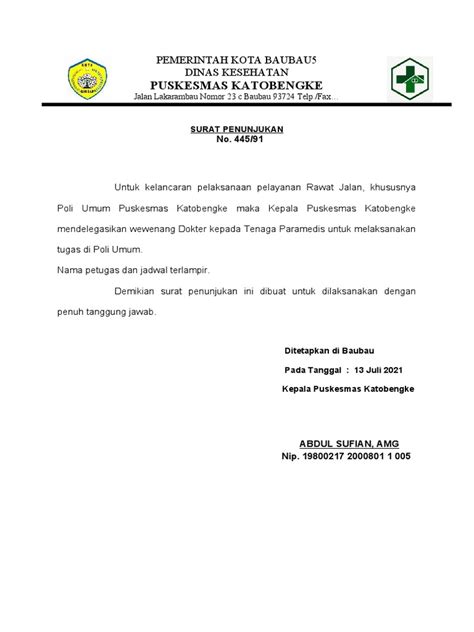 surat penunjukan