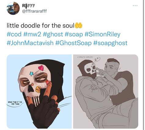 A Tweet With An Image Of Two People Wearing Masks And One Is Holding