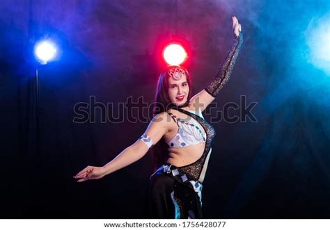 Girl Dancing Belly Dance Fusion Tribal Stock Photo