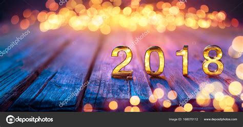 Imágenes Luces De Año Nuevo 2018 Feliz Año Nuevo Oro Números En