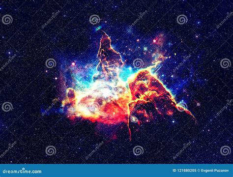 Mystic Mountain Of Carina Nebula Shuttle And Planets On The Nebula