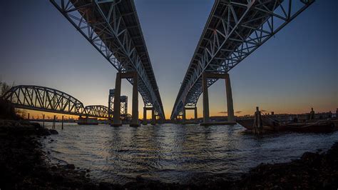 Gold Star Bridge Simple Sunset Photograph by Kirkodd Photography Of New ...