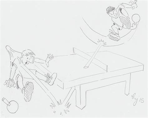 Ping Pong Cartoon Drawing By Mike Jory