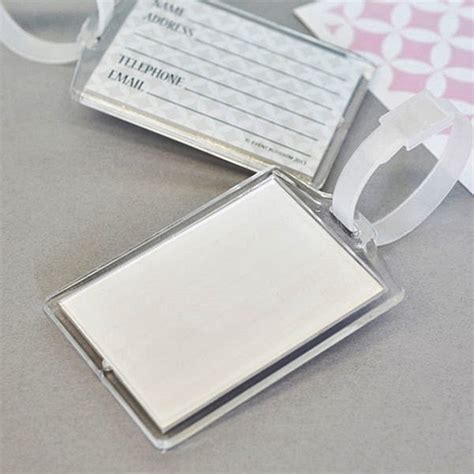 Diy Blank Acrylic Luggage Tags With Contact Information Cards