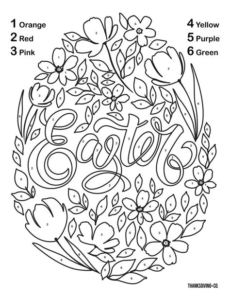 Easter Color By Number Free Printables