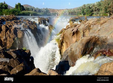 Epupa Falls Kunene River Kaokoveld Namibia Epupa Falls Stock Photo