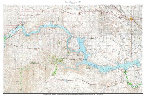 Lake Sakakawea 1953 Old Topographic Map Usgs Custom Composite Reprint