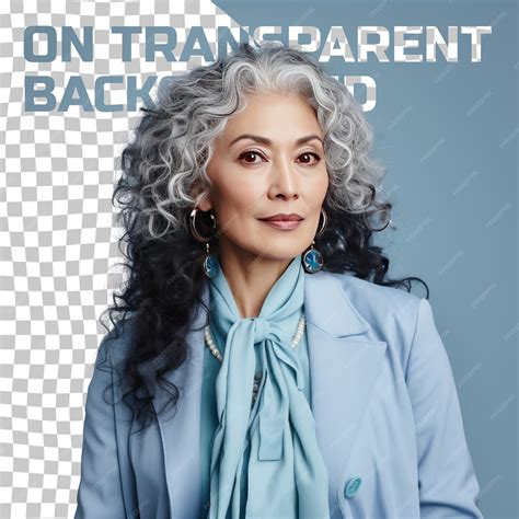 Premium PSD | A empowered senior woman with wavy hair from the mongolic