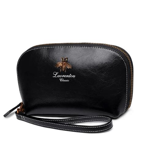 LAORENTOU женская косметичка из натуральной кожи, Женский Ретро клатч ...
