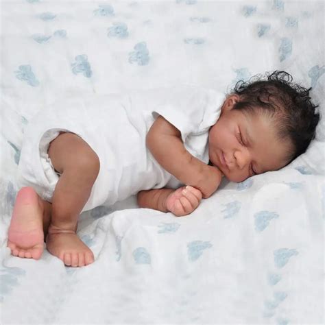 cute reborn baby doll soft fabric body hand rooted hair cm