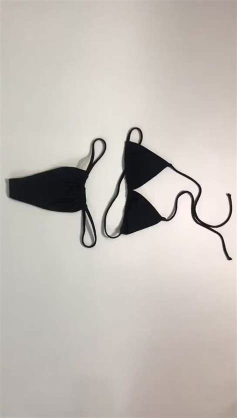 New Women Sexy Brazilian Strings Attached High Rise Thong Bikini Micro Triangle Piece